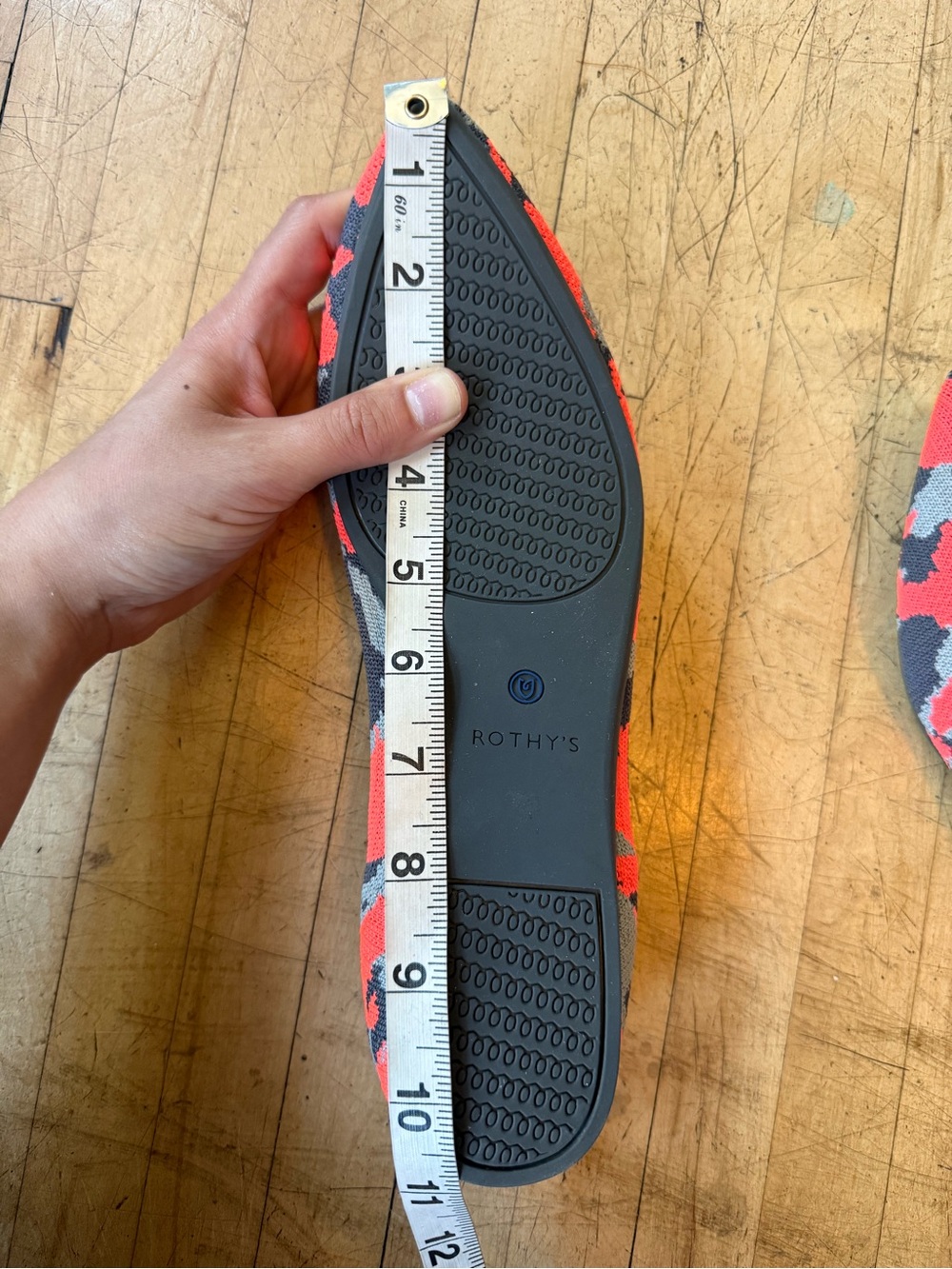 RARE ROTHY's Neon Camo The Point Flat Knit Shoe Limited Edition Retired US 10 - Picture 12 of 13